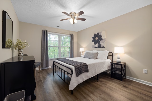 Spacious and well-lit bedroom in NDIS SIL property, Tarneit, showcasing modern living for individuals with disabilities.